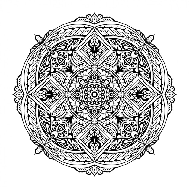 Illustration of mandala coloring page