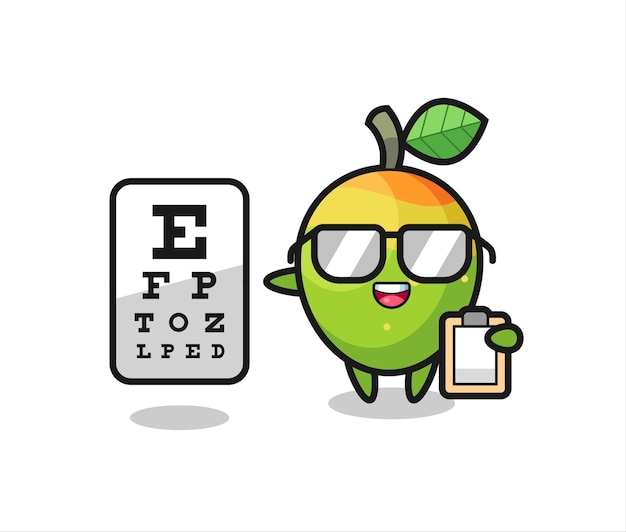 Illustration of mango mascot as an ophthalmology