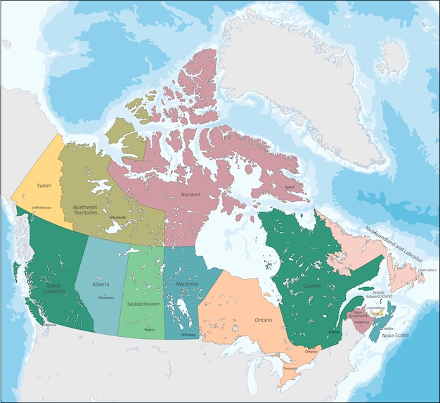 Vettore mappa di illustrazione del canada