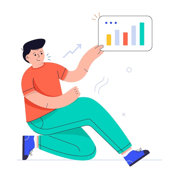 Illustration of market analysis flat design