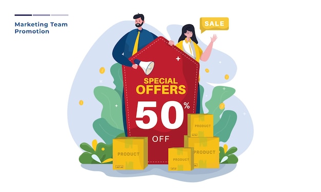 Vector illustration of marketing promotion special offers