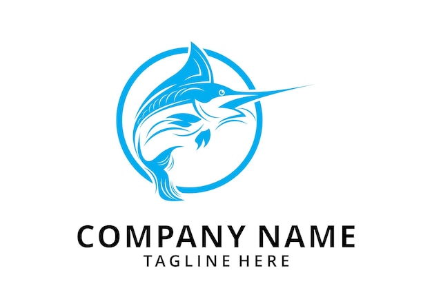 illustration Marlin Fishing Logo Template, Great to use as your marlin fishing Activity.