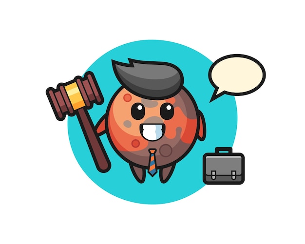 Vector illustration of mars mascot as a lawyer