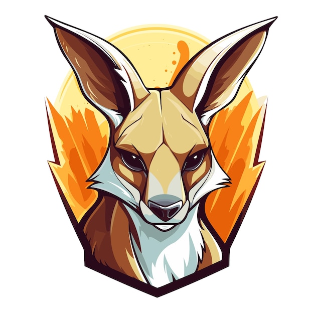 Vettore logo della mascotte kangaroo