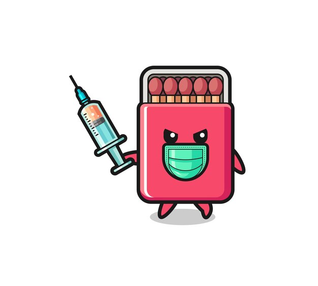 Vector illustration of the matches box to fight the virus