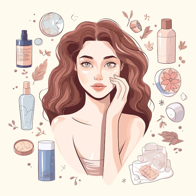 Vector illustration_material_beauty_skin_care_trouble