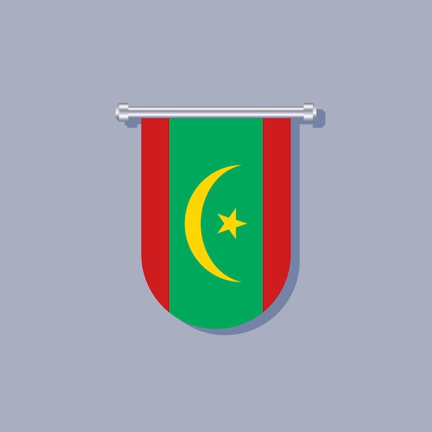 Illustration of mauritania flag template