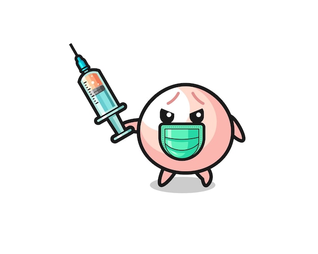 Illustration of the meatbun to fight the virus cute design