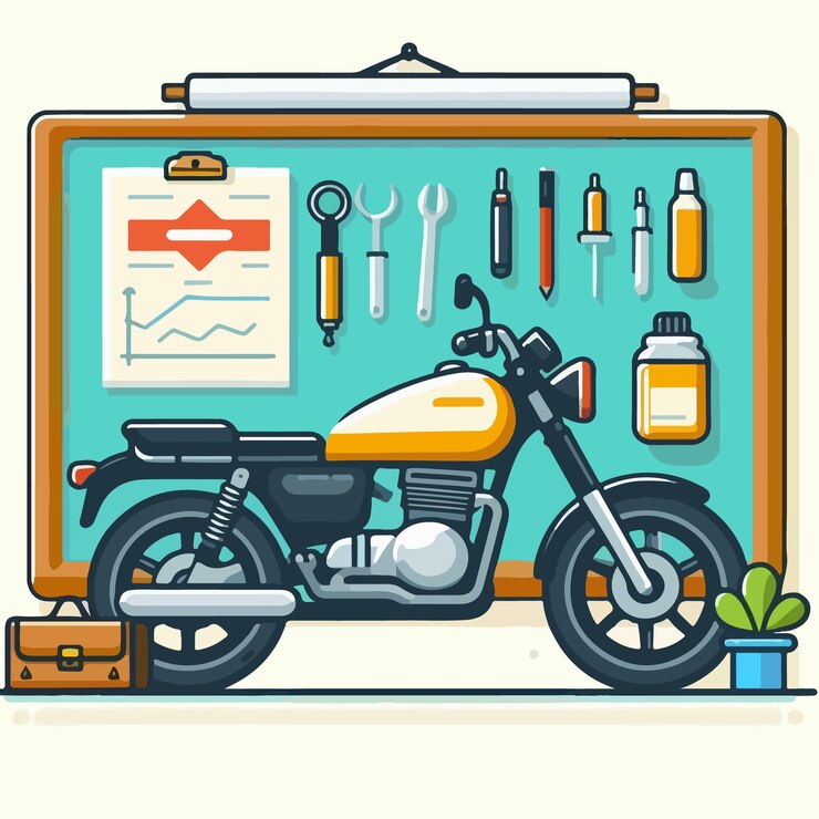 वेक्टर illustration of mechanics in flat design style white board