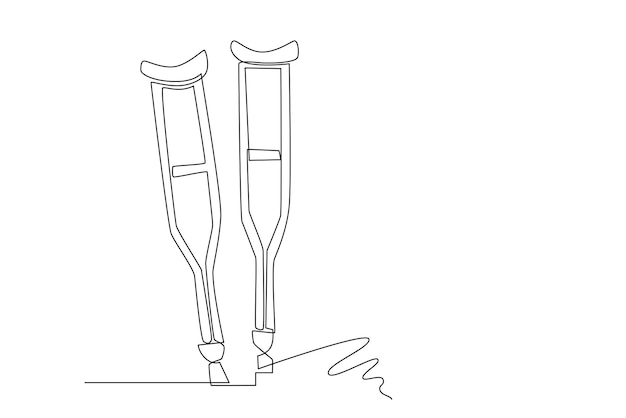 an illustration of medical equipment vehicles. simple line concept for one line drawing of hospital.