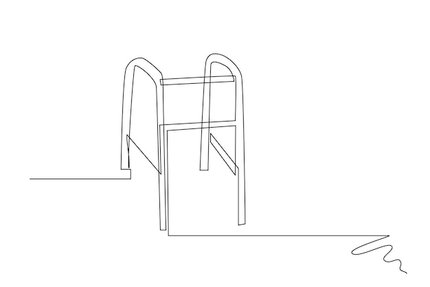 医療機器車両のイラストです。病院の 1 つの線画の単純な線の概念。