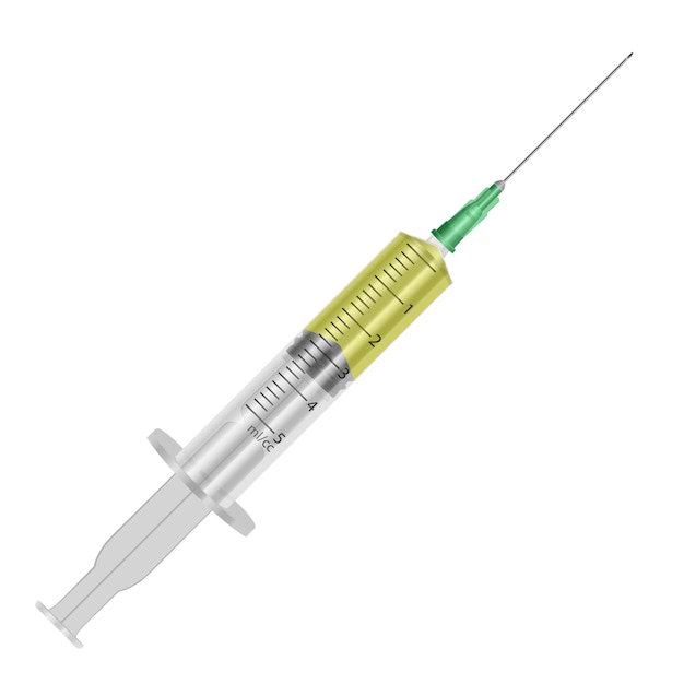 Illustration of medical syringes with needles in realistic style Vector EPS 10 illustration