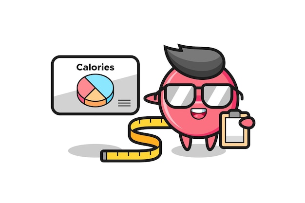 Illustration of medicine tablet mascot as a dietitian  cute design