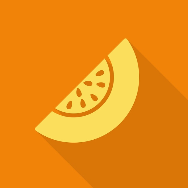 Illustration of melon flat icon with shadow