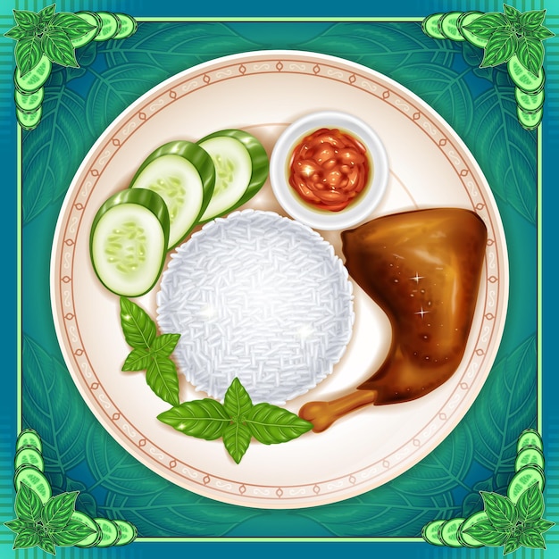 illustration of menu chicken package