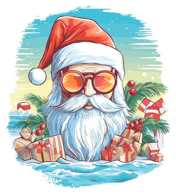 Vector illustration of a merry christmas santa claus