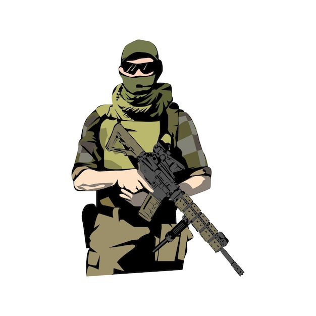 Illustration military spec force logo design
