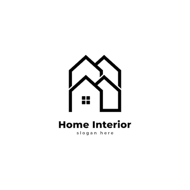 Premium Vector | Illustration minimalist interior design service logo ...