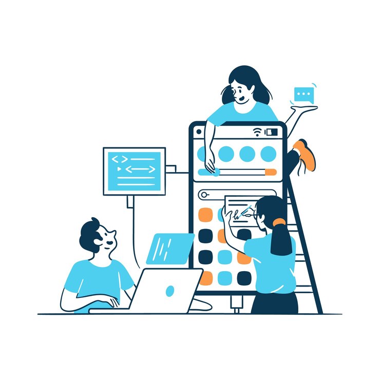 Vector illustration of the mobile interface design concept