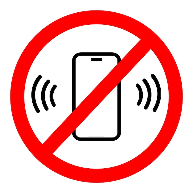 illustration of mobile phone ban, mobile phone mute