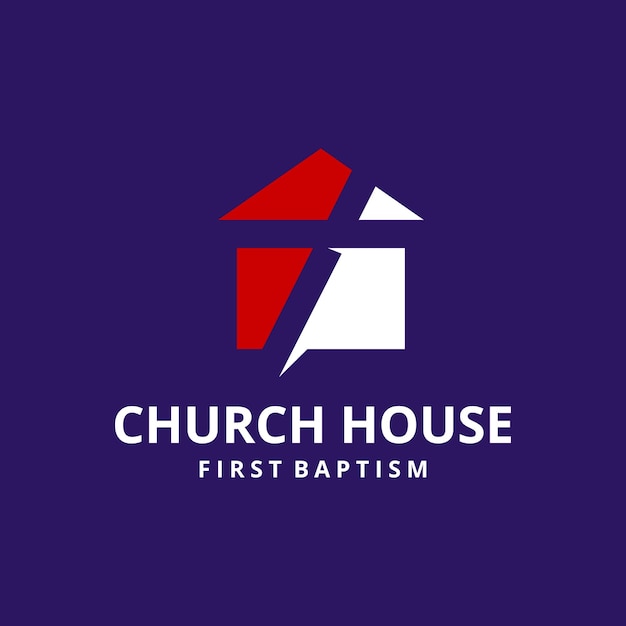 Illustrazione moderna chiesa segno sulla casa moderna logo design grafica vettoriale