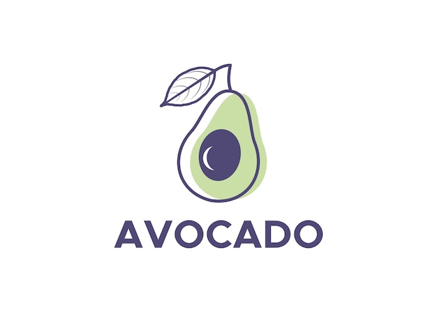 Illustration modern colorful avocado fruit juice diet logo design