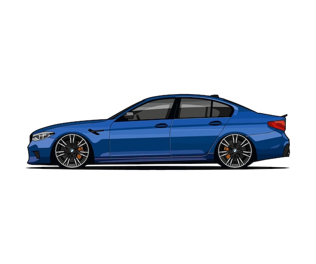 illustration of a modern german luxury sedan