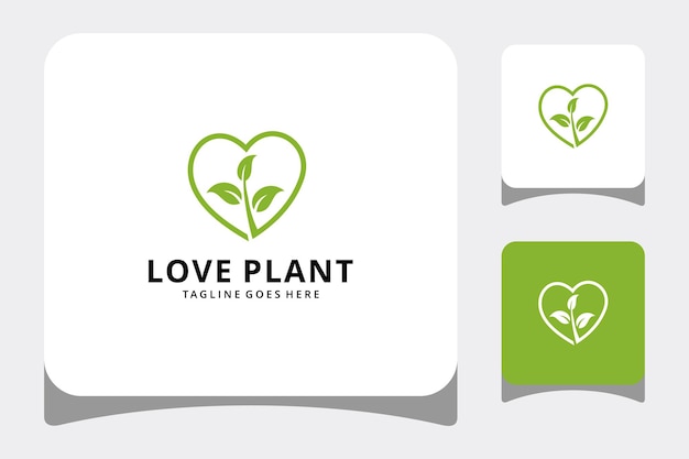 Illustration Modern leaf design logo concept heart sign template.