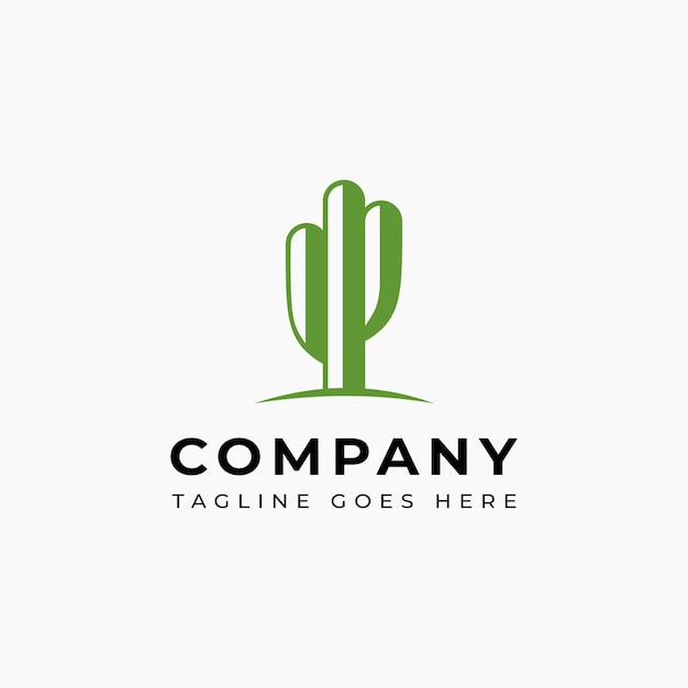 Vettoriali design moderno e minimalista del logo cactus verde