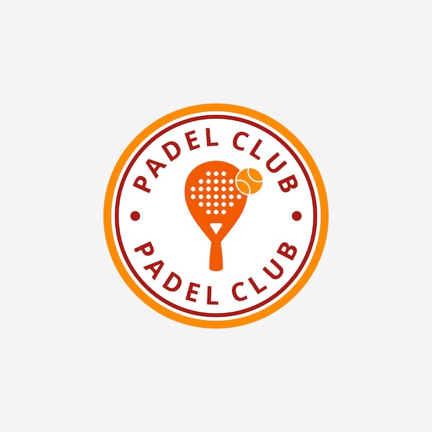 Illustrazione moderna padel tennis sport club logo design semplice e moderno vettore