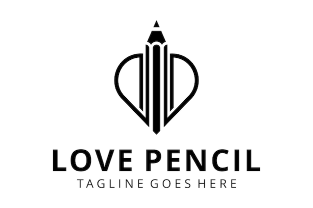 Vector illustration modern pen sign connect with  heart or love logo design icon template