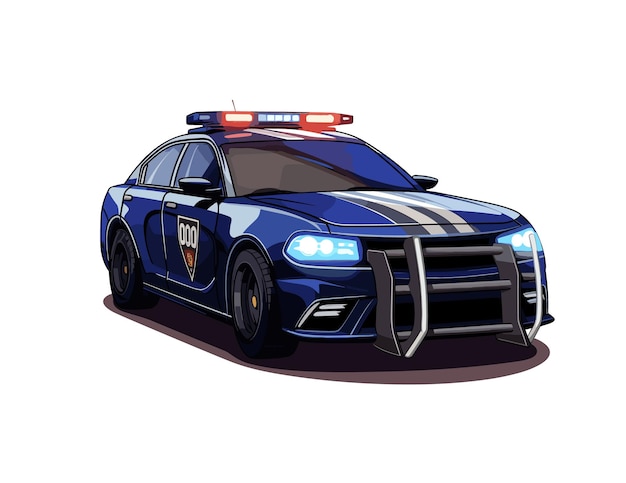 Vector illustration of a modern police car