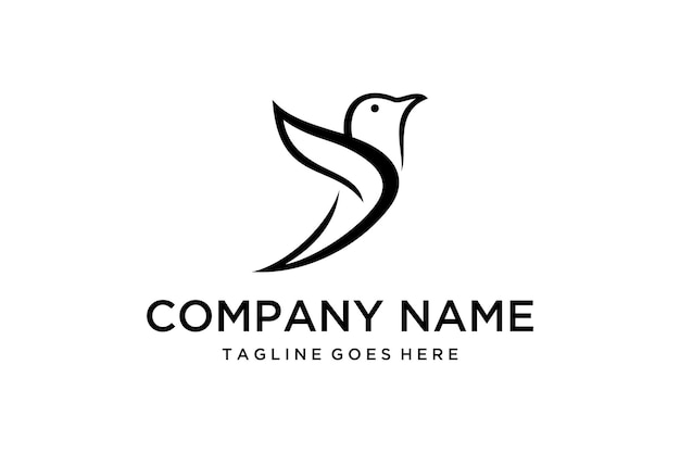 Illustration modern simple flying bird animal logo design