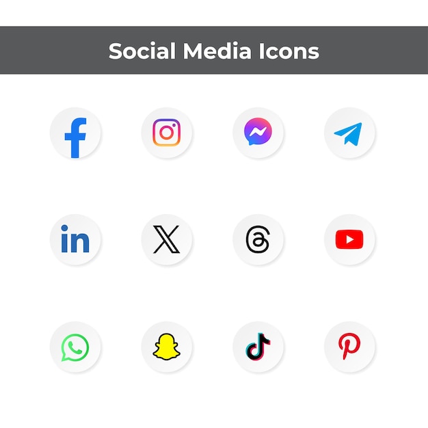 Vector illustration of modern social media icons set