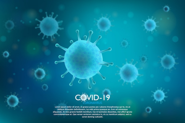 Vector illustration of the molecular biology of coronavirus cell