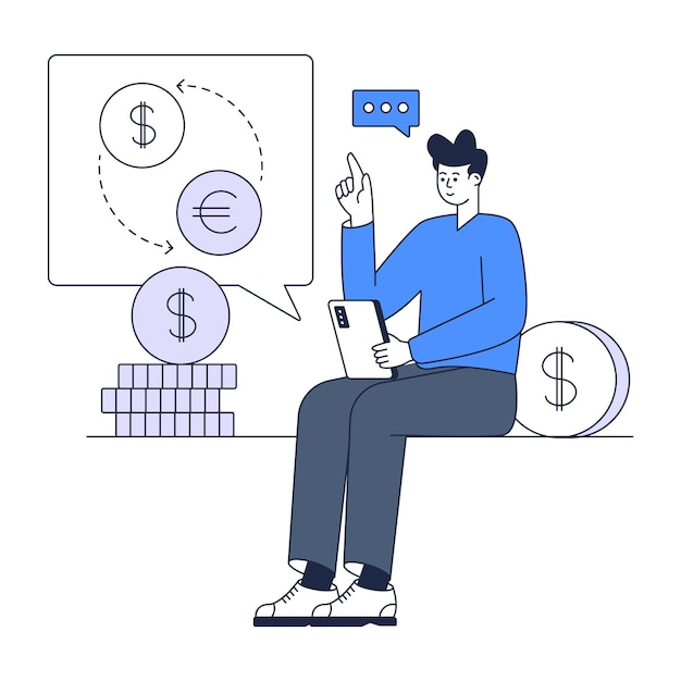 An illustration of  money exchange editable design