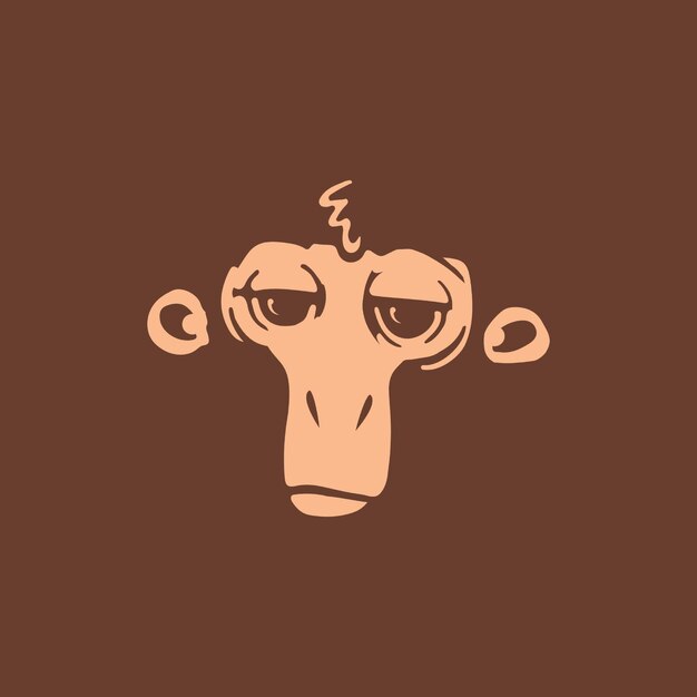 Illustration of monkey head logo vector