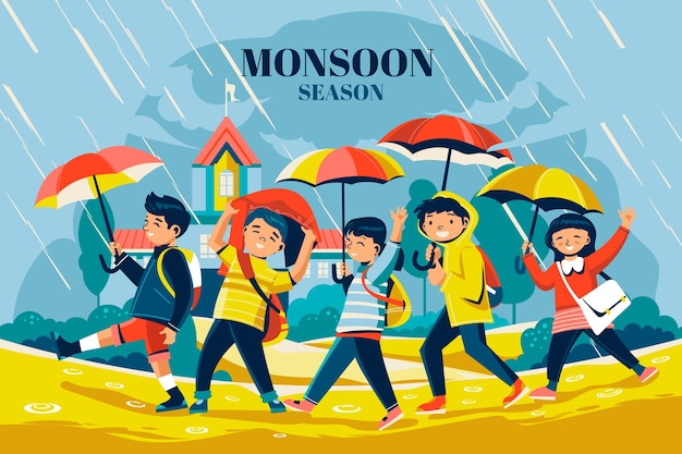 Vector illustration for monsoon season