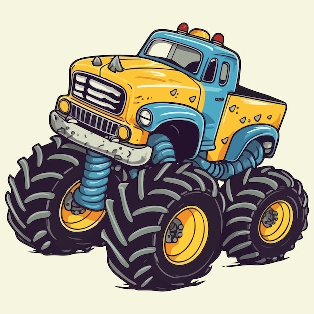 Cartoon monster truck Royalty Free Vector Image