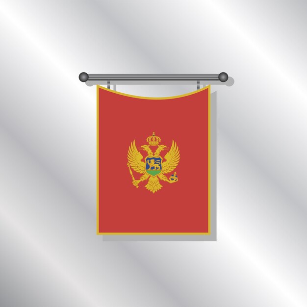 Vettore illustrazione del modello di bandiera del montenegro