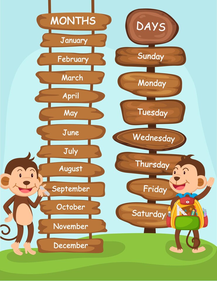 वेक्टर illustration of months and day vector