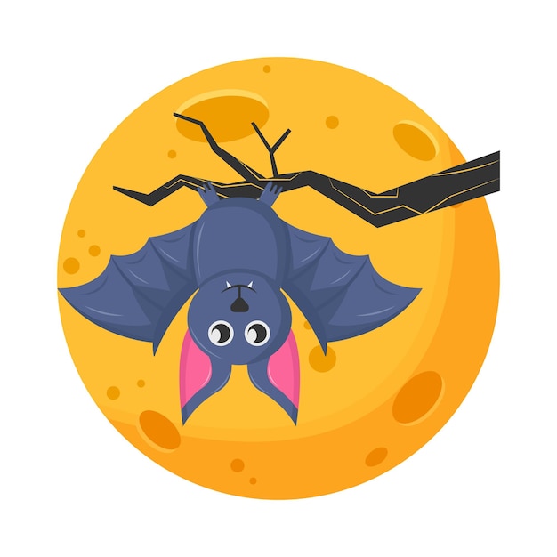 Vector illustration of moon bat