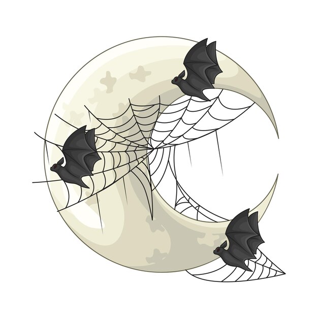 Vettore illustrazione del pipistrello lunare