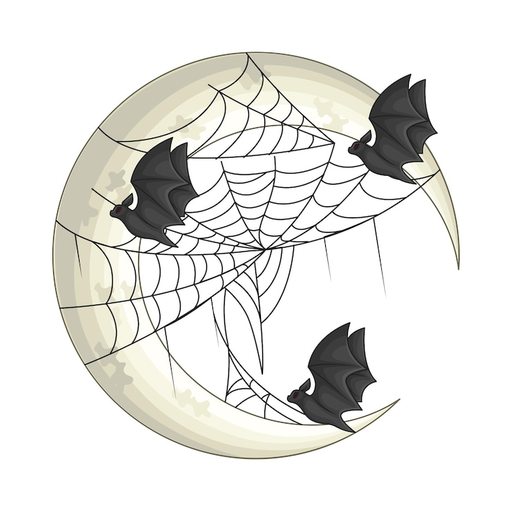 Vector illustration of moon bat