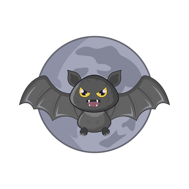 Vector illustration of moon bat