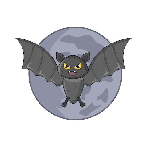 Vector illustration of moon bat