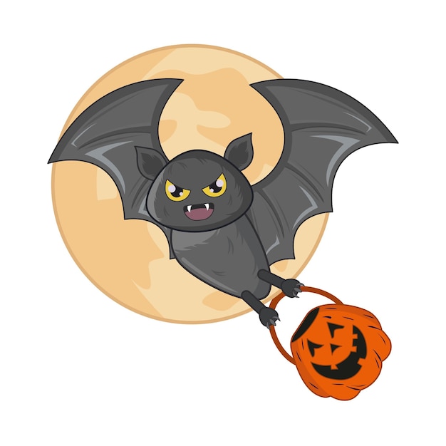 Vettore illustrazione del pipistrello lunare