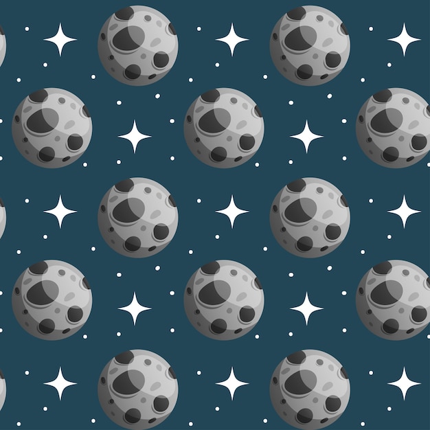 Vector illustration of moon seamless pattern