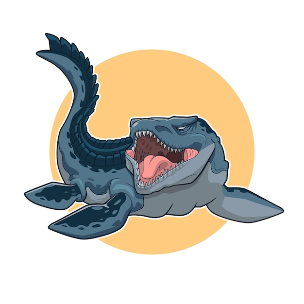 illustration of mosasaurus vector design