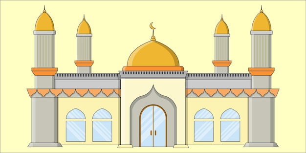 Illustrazione del design piatto della moschea